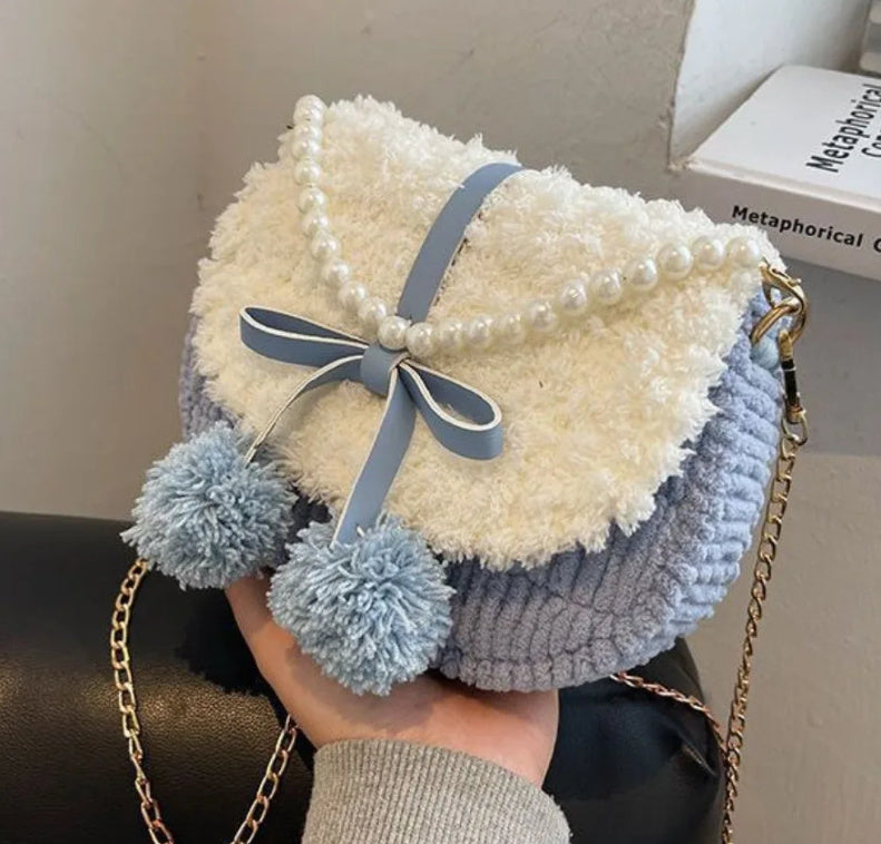 Weaving Bag Wool DIY Hand Woven Bag Knitting Self Made Self Knitting Material Bag