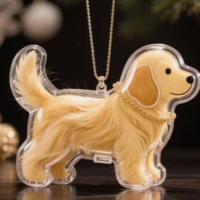 Dog Fur Storage Cute Pendant Keychain