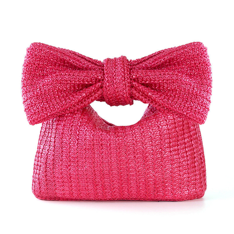 Bolso de paja con lazo personalizado