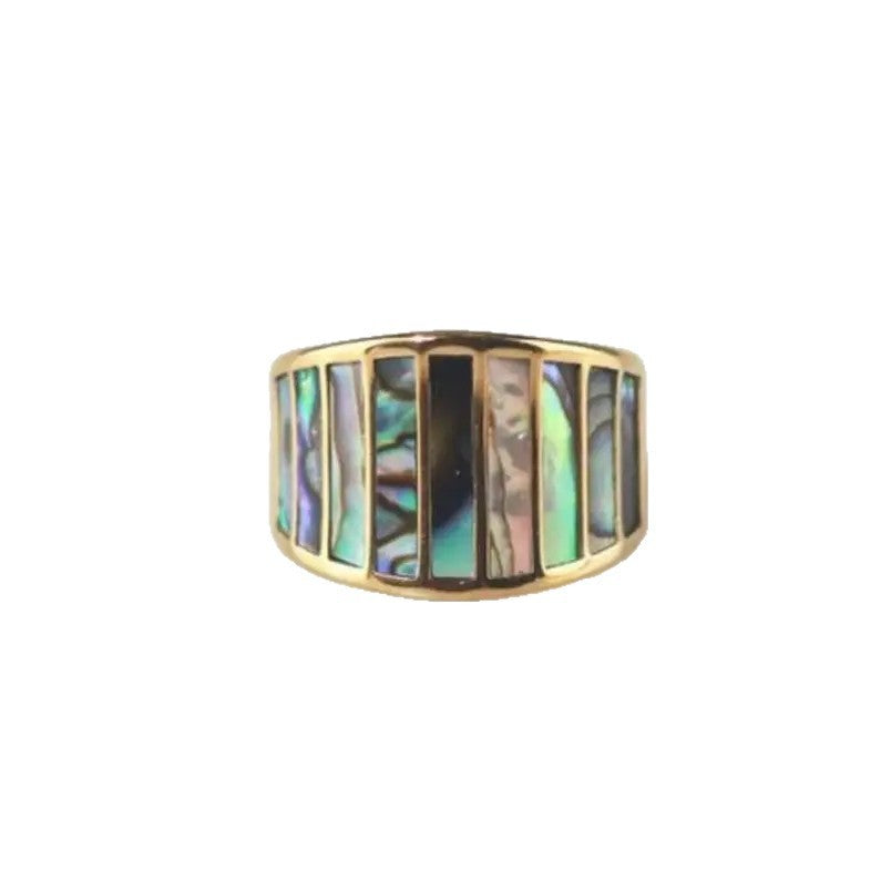 Women's Retro Easy Matching Stainless Steel Inlaid Ring