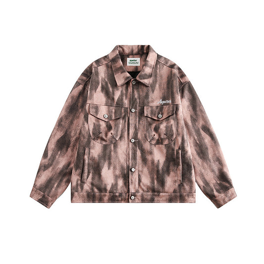 Back Graffiti Denim Jacket Retro Trendy Neutral Casual Jacket
