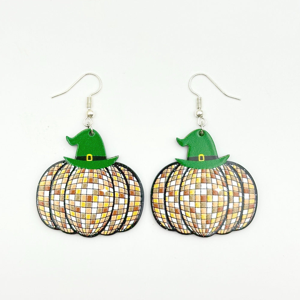 Halloween Day Ornament Colorful Ghost Eyes Funny Acrylic Earrings For Women