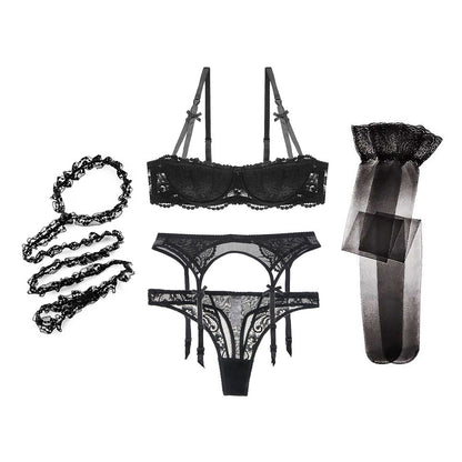 Lencería erótica con liguero de encaje sexy