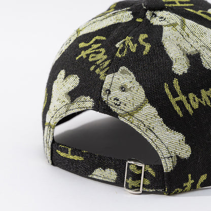 Gorra de béisbol retro y moderna a juego para exteriores con diseño de cachorro de oso y sombrilla