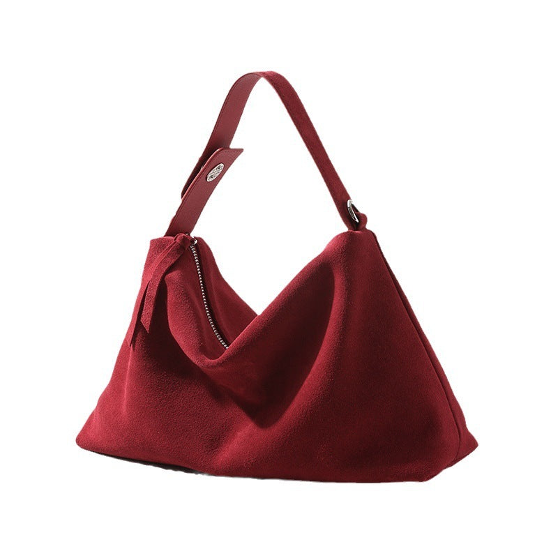 Matte Cowhide Leather One-shoulder