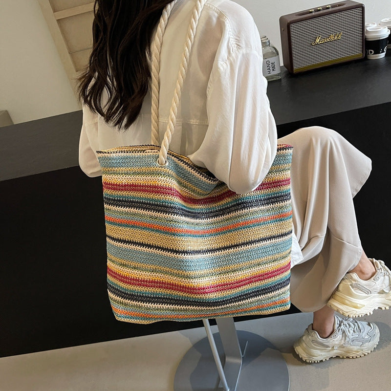 Straw Woven Large Capacity Shoulder Bag