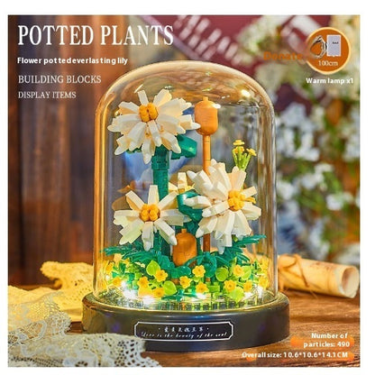 Juguetes de decoración de rosas con ensamblaje de partículas pequeñas