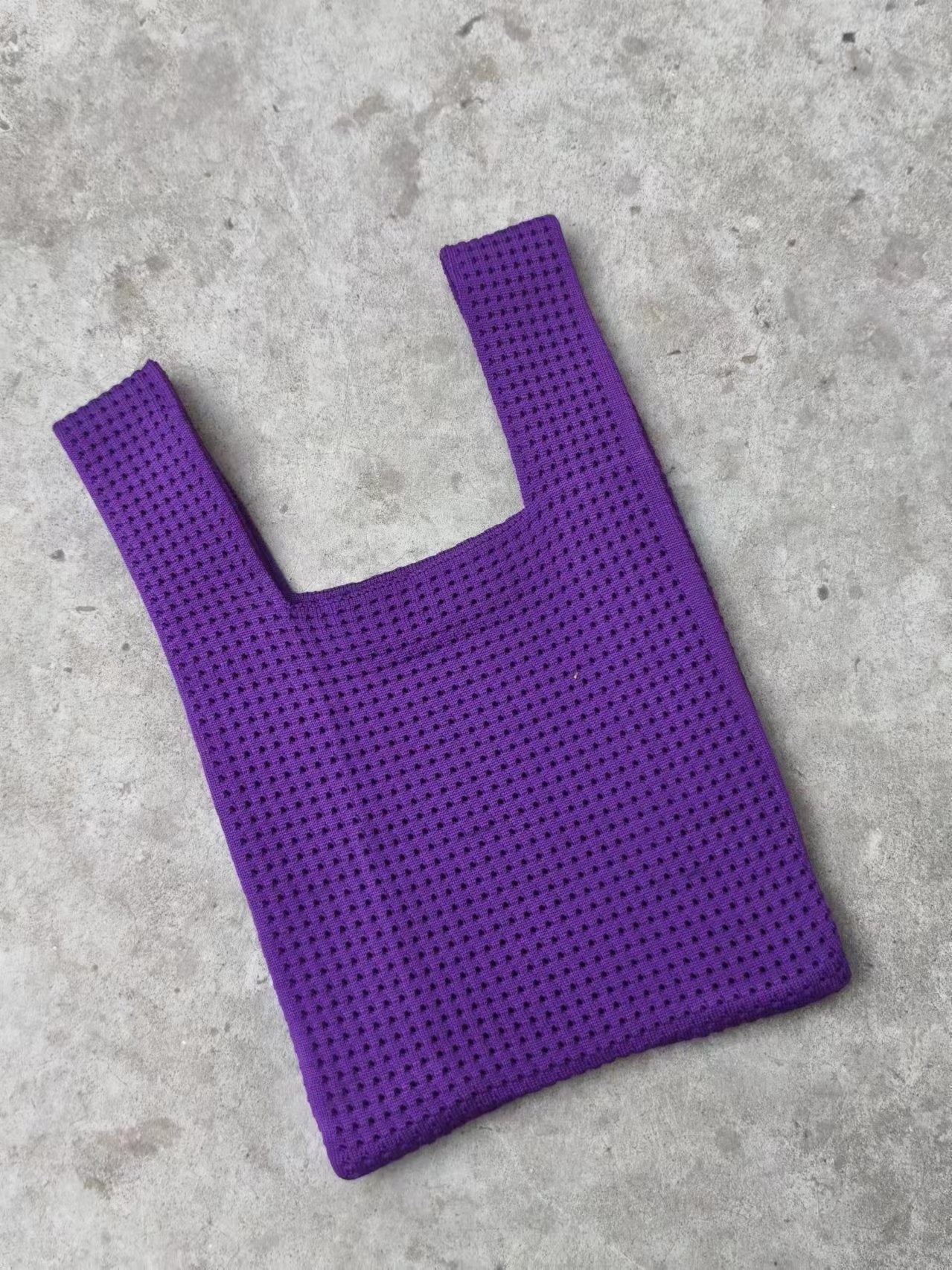 Bolso de mano retro de punto hueco para mujer