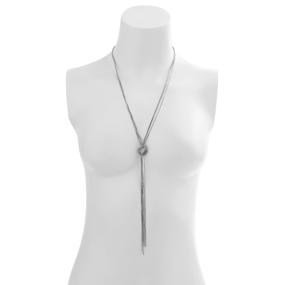Collar largo sencillo con diseño creativo de contraste de colores para mujer