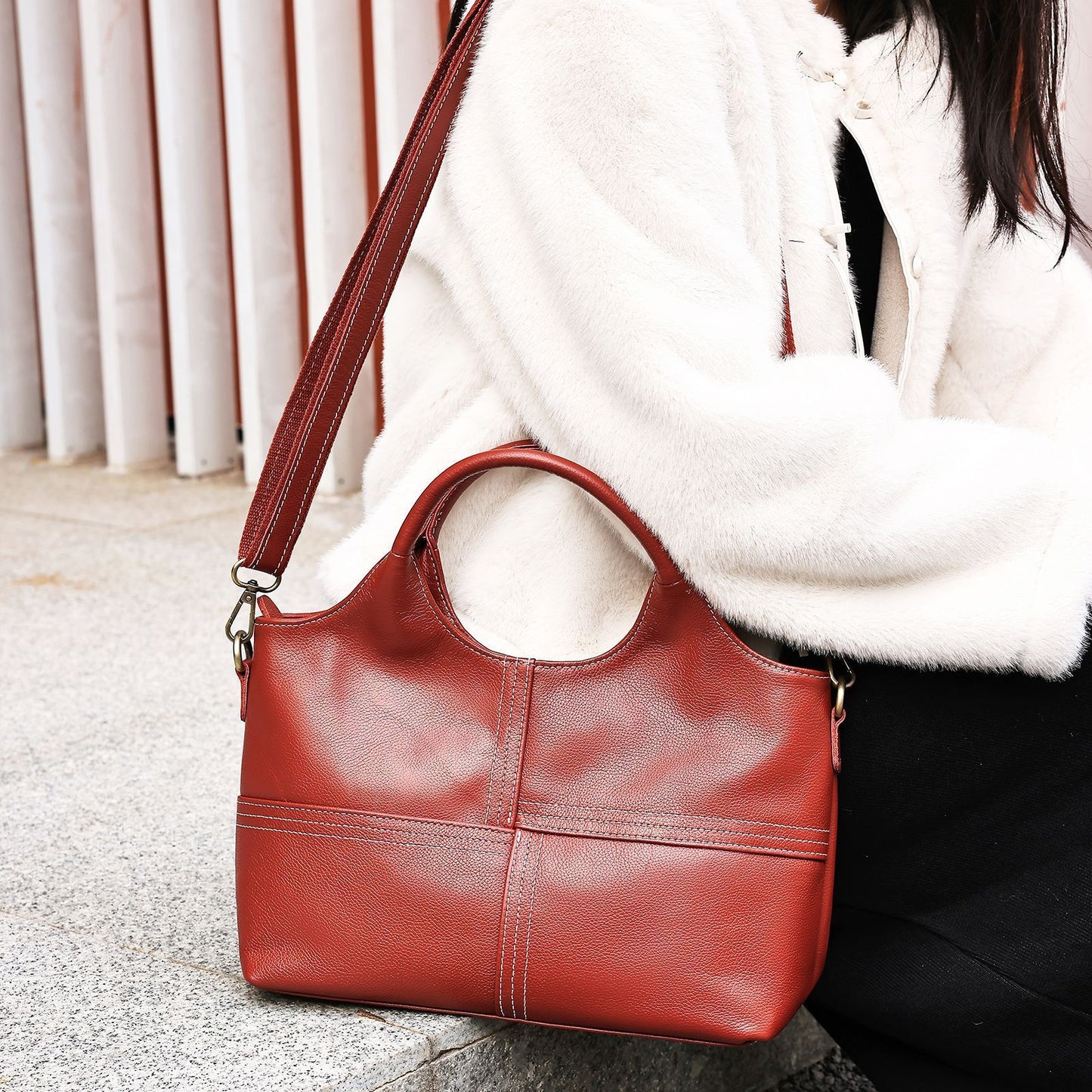Cowhide Leather Crossbody Bag