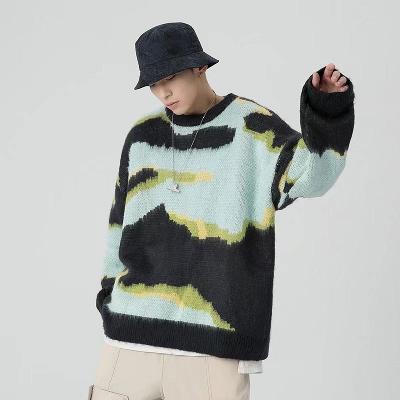 Hong Kong Style Loose Casual Sweater Trendy And Handsome Top