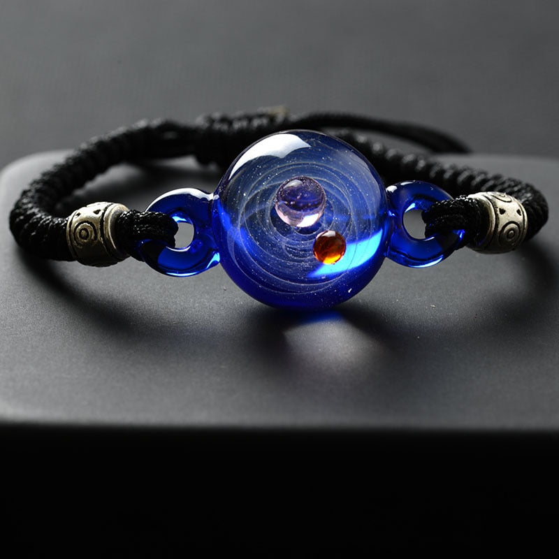 BOEYCJR Universe Planets Glass Bead Bangles & Bracelets Galaxy Fashion Jewelry Galaxy Solar System Bracelet For Women Christmas