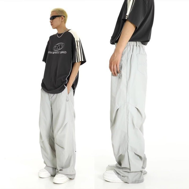 American Design Pleated Workwear Casual Pants Men - BAGMODA