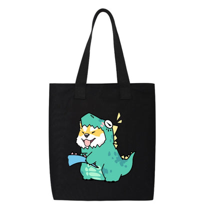 Shiba Inu Male And Female Shoulder Bag Canvas Large Capacity