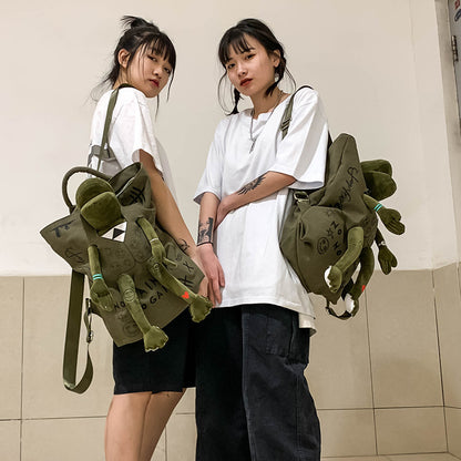 Reise-Graffiti-Druck süßer Frosch Rucksack