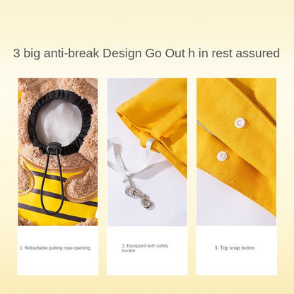 Bolsas de transporte para perros y gatos con diseño de abeja pequeña, portátiles, transpirables, suaves, con cremalleras de seguridad, para viajes al aire libre.