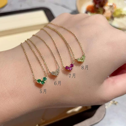 Collar con piedras de nacimiento de amor de enero a diciembre (Nicho)