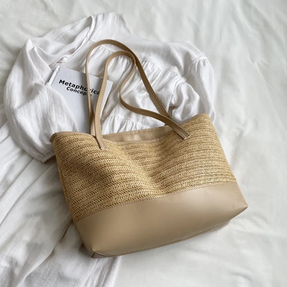Coastal Charm Woven Tote - BAGMODA