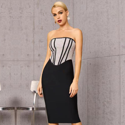 Vestido largo negro de verano sin mangas con escote cruzado y cuello de comercio exterior