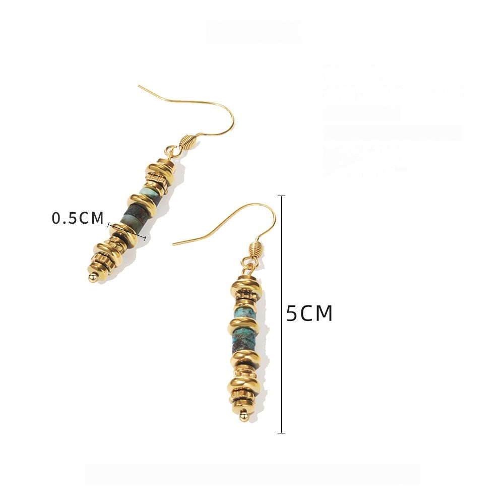 European And American Retro Titanium Steel Dangle Earrings