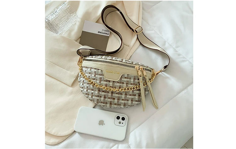 Woven Chest Crossbody Bag