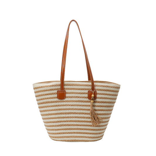Bolso minimalista para mujer tejido en contraste de colores