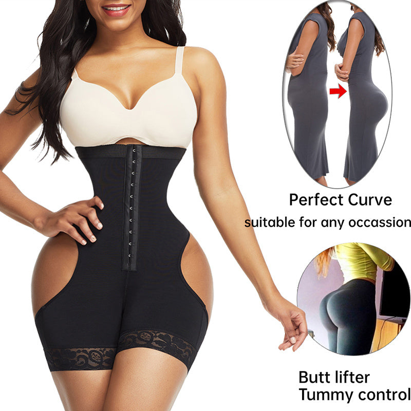 Damen Shapewear Hohe Taille Butt Lifter Bauch Kontrolle Unterwäsche Workout Taille Trainer Korsett