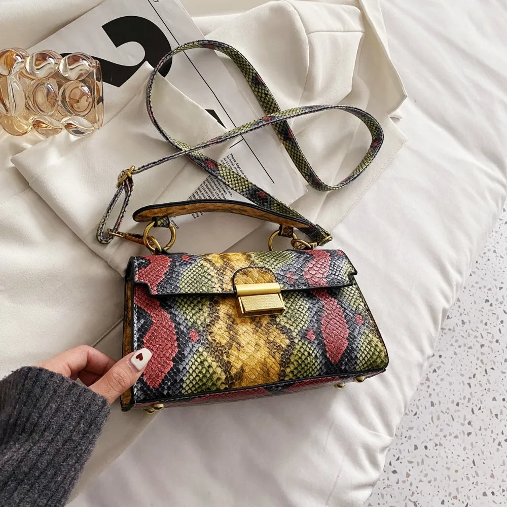 Vivid Charm Snakeskin Bag