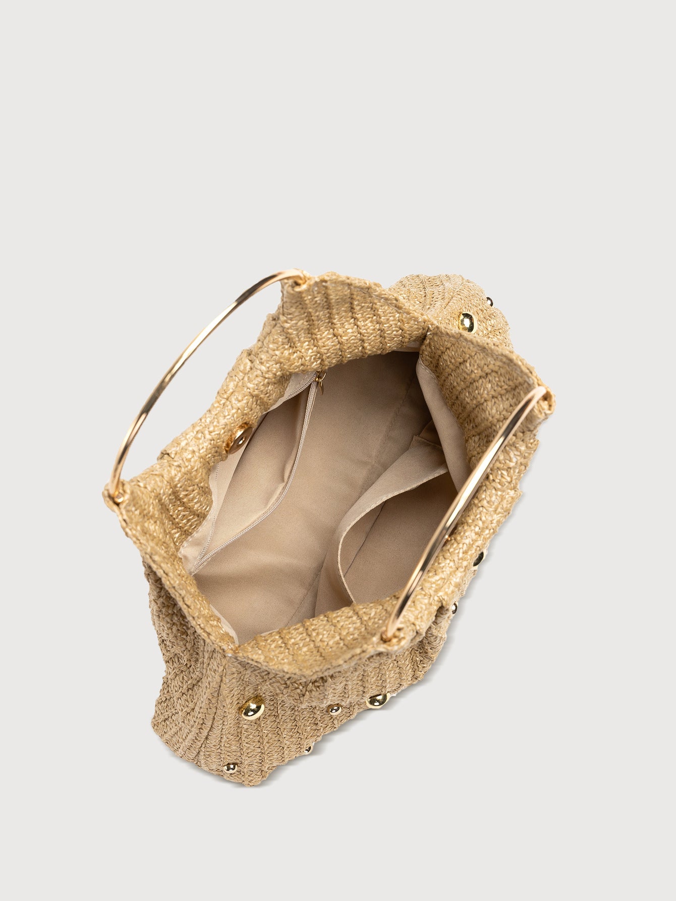 Damenmode, einfarbig, Strohgewebte Handtasche