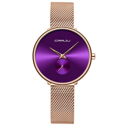 Damen Edelstahlarmband Mesh Armband Uhr Einfach