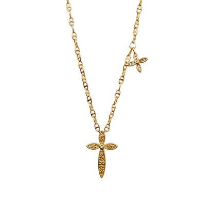 Collar de cruz de hielo de Mush, luz de iglesia, lujo, minoría, alto grado, femenino