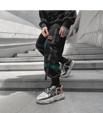 New Contrast Color Streamer Casual Pants Men - BAGMODA