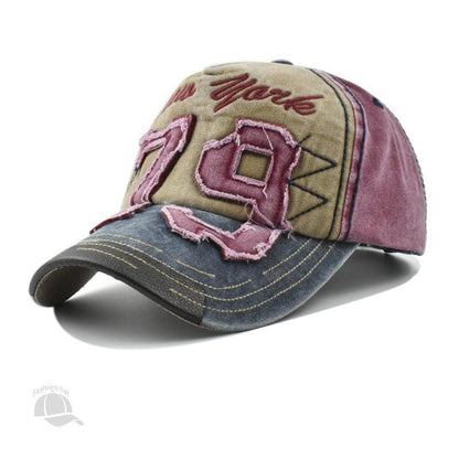 Gorra de béisbol con letras lavadas bordadas para hombre