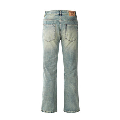 Pan Yellow Denim Broken Holes Pants Men - BAGMODA