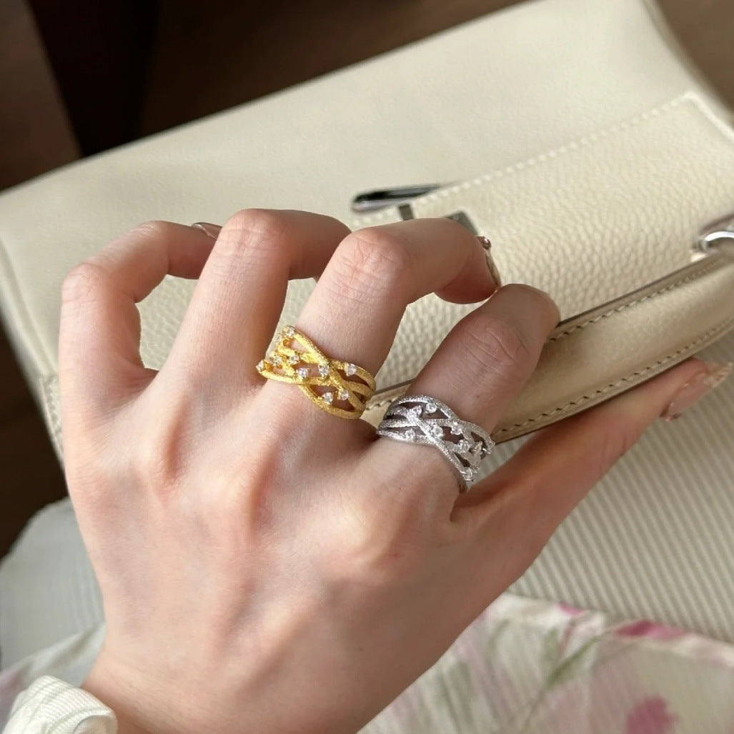 Old Money Ancient Style Three-dimensional Hollow Vine Cord For Braiding Ring