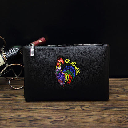Herren-Umschlagtasche mit Bienenstickerei