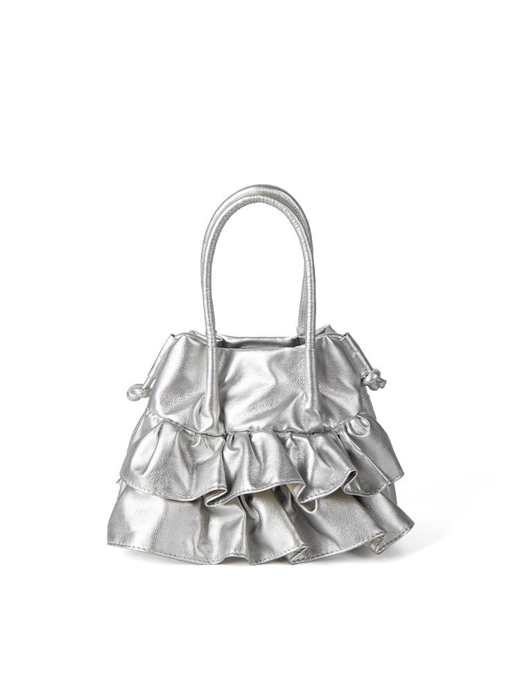 Pleated Ruffled Messenger Bag