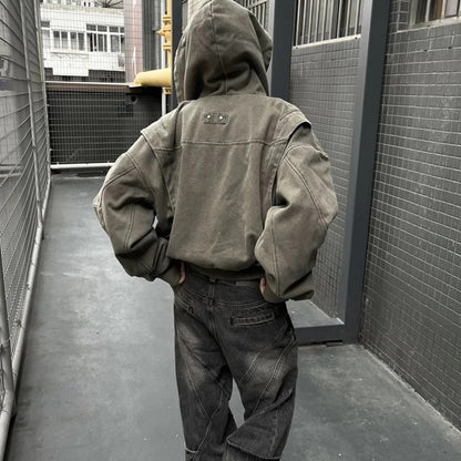 Coat Men's Heavy Canvas Washed Jacket Workwear