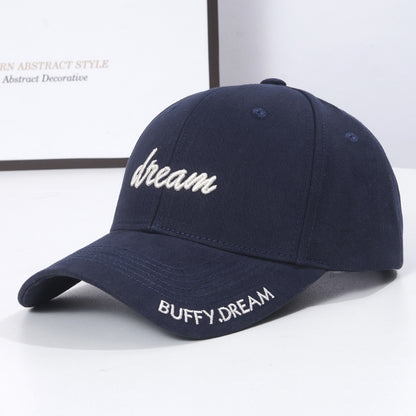 Gorra con visera a prueba de sol con bordado de letras de moda coreana