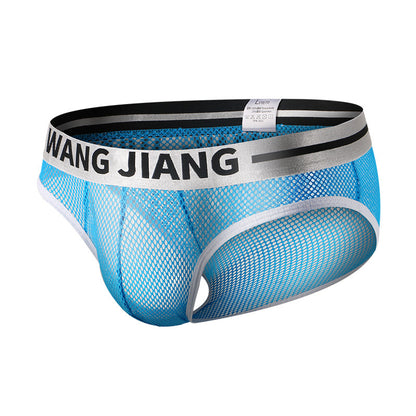Men's Underwear Triangle Summer Mesh Low Waist Solid Color Breathable