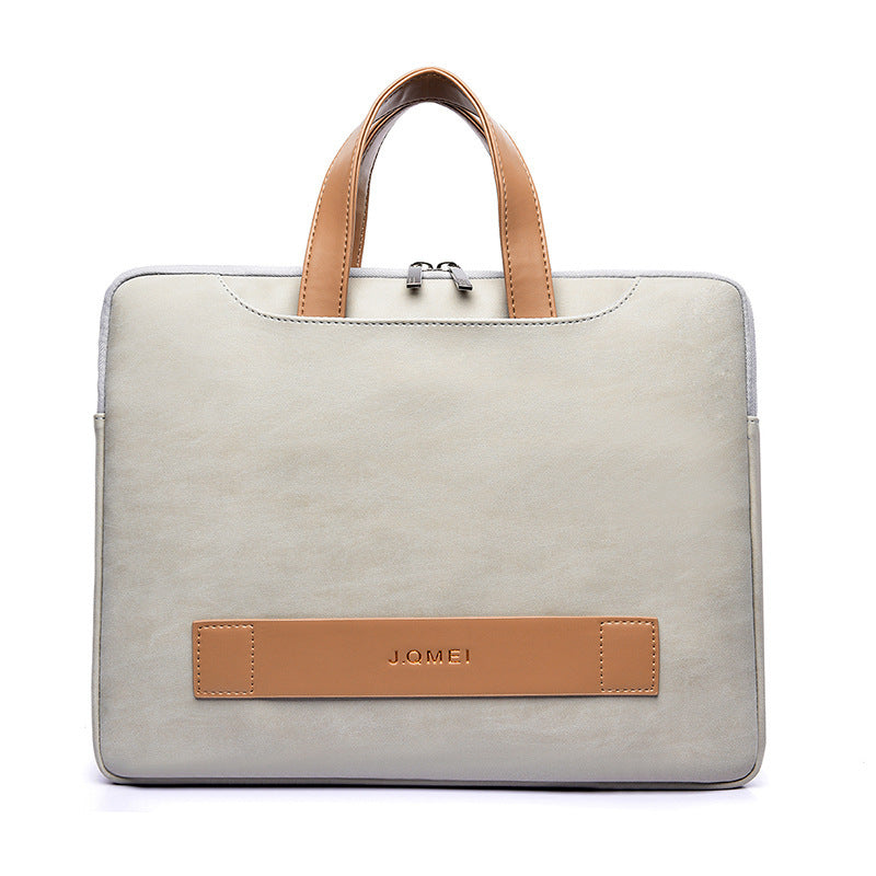 Portable thin and light computer bag portable briefcase pu leather notebook bag