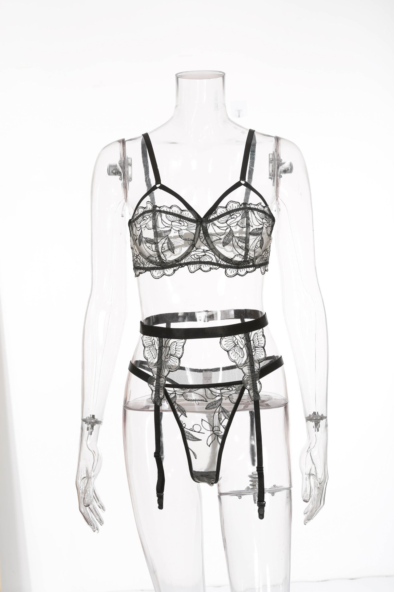 Women's Lace Perspective Sexy Eyelashes Erotic Suit