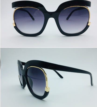 Gafas de sol voladoras para mujer, montura media de ojo de gato para mujer