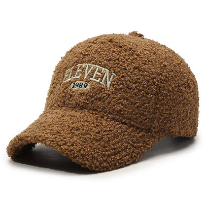 Winter-Baseballkappe aus dickem Lammfell