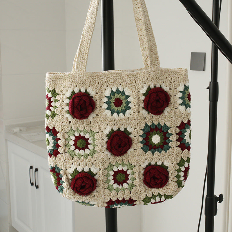 Camellia Woven Shoulder Bag