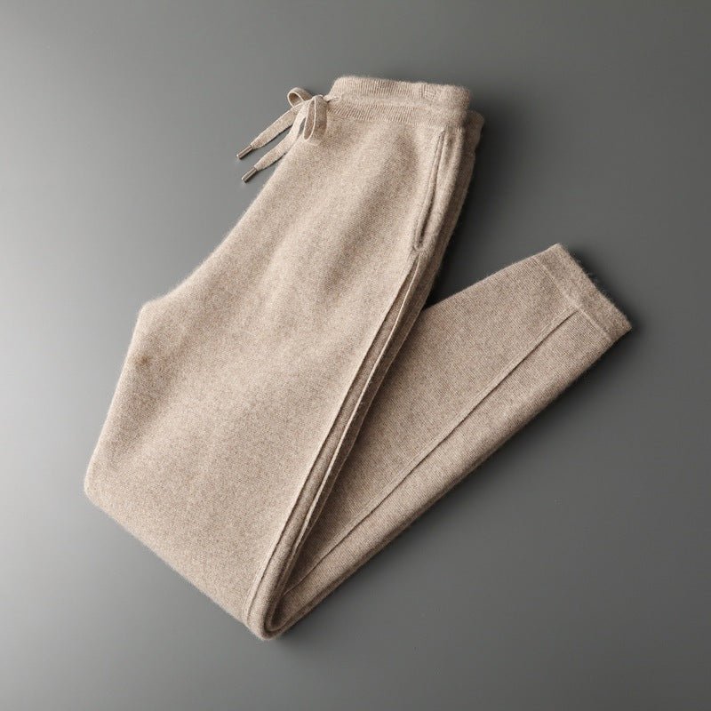Fall Winter Men Solid Color Cashmere Pants - BAGMODA