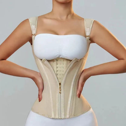 Zipper Breasted Retro Shapewear Top - BAGMODA