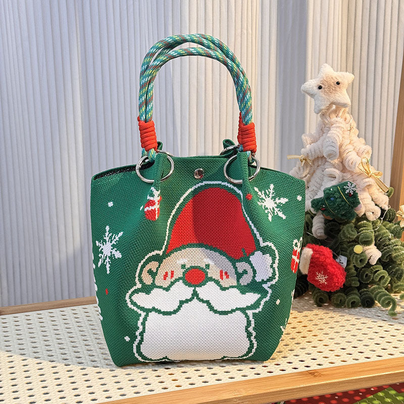Knitted Buckle Bag Portable Large Capacity