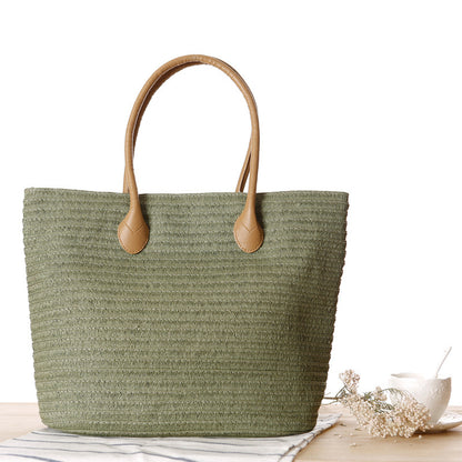 Bolso bandolera de playa redondo de paja tejida