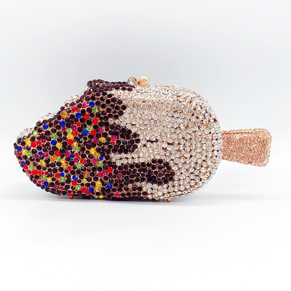 Ice Cream Shaped Diamond Clutch Bag